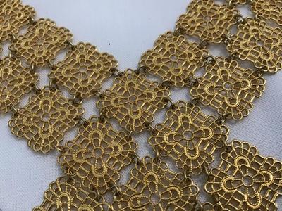 Beautiful Gold Tone Bib Necklace Statement