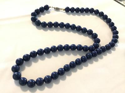 Navy Blue Beaded Necklace