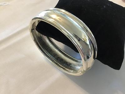 Silver Tone Clamper Bracelet