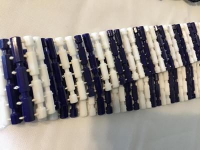 Vintage Hong Kong Navy Blue White Tassel Belt
