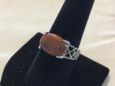 Sand Stone Heart Cocktail Ring