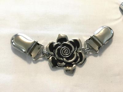 Silver Tone Flower Sweater Clip