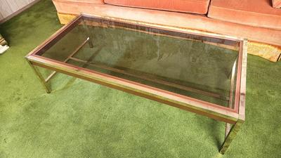 Lot #201 Vintage 70's Metal/Glass Coffee Table