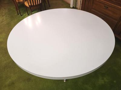 Lot #208 Vintage Round Formica Table - 4 feet across, 27.5" tall.
