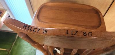 Lot #210 Vintage Wooden Highchair