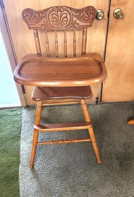 Lot #210 Vintage Wooden Highchair