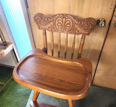 Lot #210 Vintage Wooden Highchair