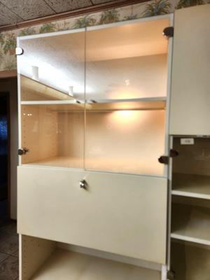 Lot #212 2 Modern Wall Storage Units - lighted