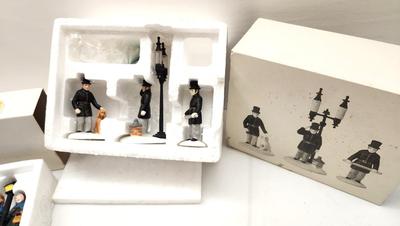 Lot #215 Lot of 3 Dept 56 Dicken's Village Accessories - Carolers, Constables, Childe Pond & Skaters