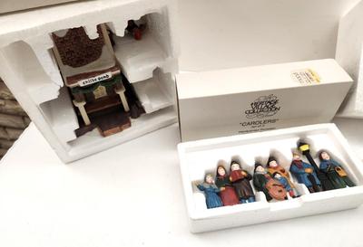 Lot #215 Lot of 3 Dept 56 Dicken's Village Accessories - Carolers, Constables, Childe Pond & Skaters