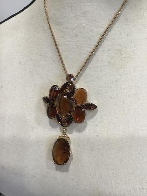 Beautiful Large Topaz Statement Necklace Vintage