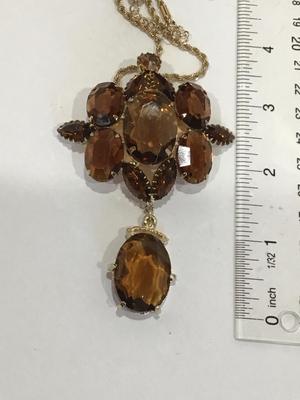 Beautiful Large Topaz Statement Necklace Vintage