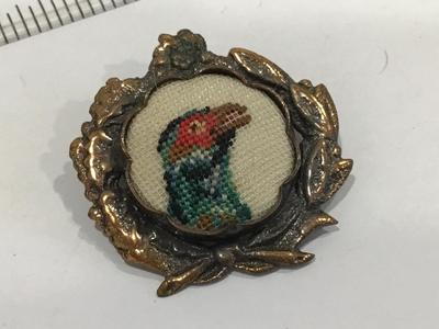 Antique Embroidery Turkey Pin