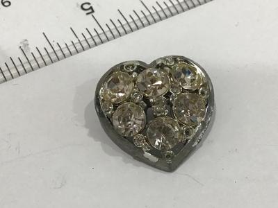 Vintage Rhinestone Heart Brooch