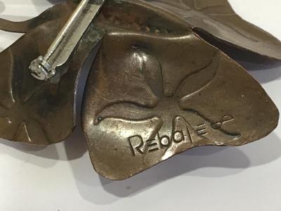 Signed Rebajes Copper Vintage Butterfly