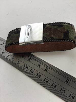 Camp type faux leather magnet clasp bracelet