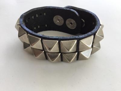 Universal marked snap on stud faux leather bracelet