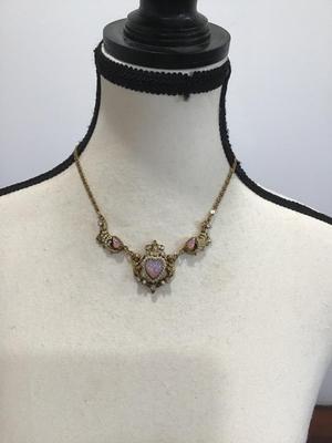 Beautiful Opal atype Stone Cherubs Sea pearls In Gold Tone Setting Vintage