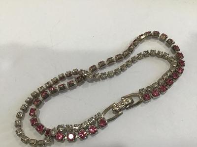 Pink and clear Rhinestone bracelet