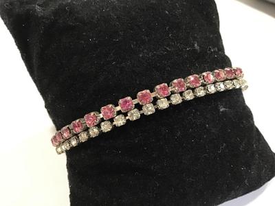 Pink and clear Rhinestone bracelet