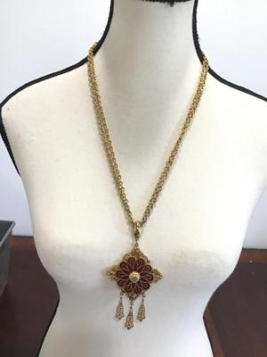 Vintage Statement Necklace Gold Tone