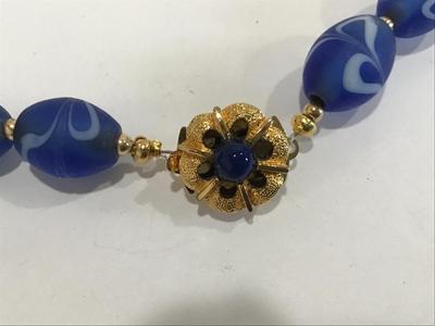 Satin Blue Art Glass Style Glass Beads