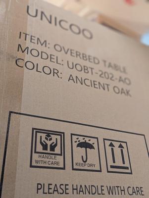 New In The Box UNICOO Over Bed Table Ancient Oak Box 3