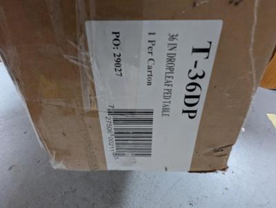 New In The Box T-36DP 36″ Round Drop Leaf Table Box 5