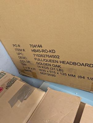 New In The Box HB45-RO Full/Queen Rake Style Headboard in Golden Oak Finish Box 8