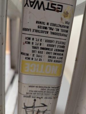 Estway Adjustable Ladder 12'6"
