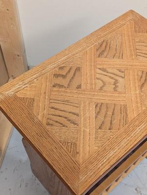 Wooden Side Table Magazine Rack