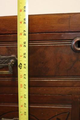 Vintage Wood Cabinet Base – Carved Details & Dovetail Drawers