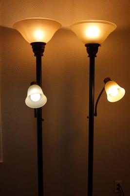 Pair of 72" Dual Light Floor Lamps