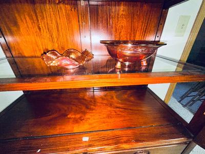 BEAUTIFUL AMBER COLORED CARNIVAL GLASS