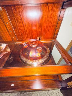 BEAUTIFUL AMBER COLORED CARNIVAL GLASS