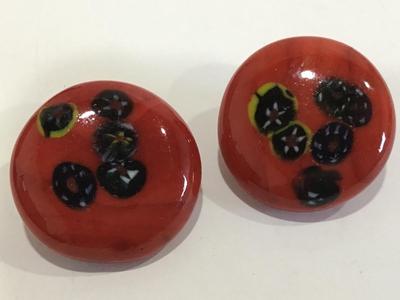 Milfori Red Art Glass Earrings