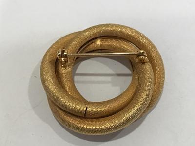 Gold Tone Circular Brooch