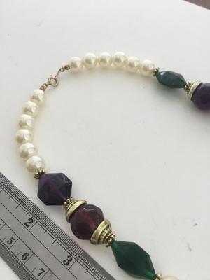 Faux beaded colorful statement necklace