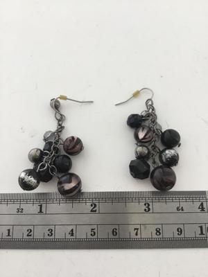 Beautiful black beaded dangle earrings
