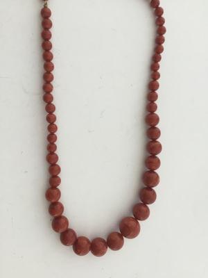 Vintage clasp orange beaded necklace