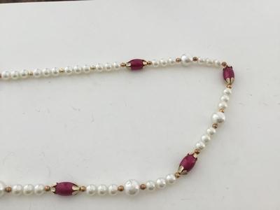 Faux beaded fashion necklace