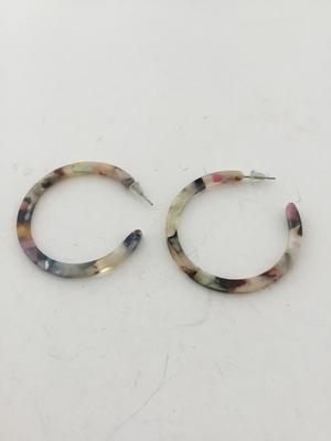Colorful round hoop earrings