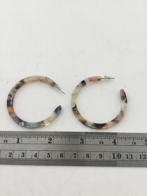 Colorful round hoop earrings