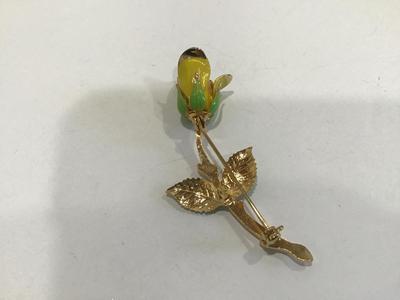 Vintage Yellow Rose Brooch