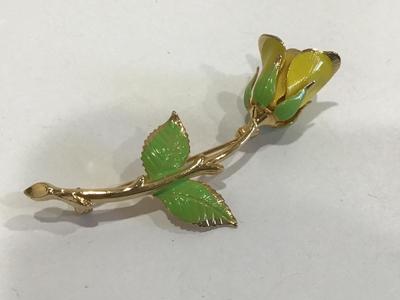 Vintage Yellow Rose Brooch