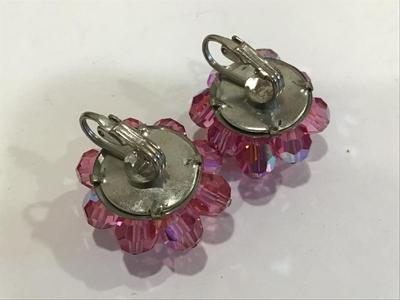 Cranberry Glass Earrings Vintage