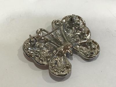 Vintage Rhinestone Butterfly Brooch