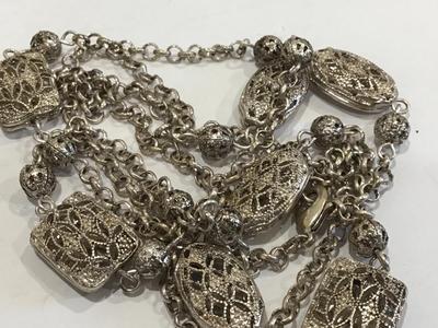 Silvertone Filagree Necklace
