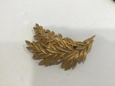 Beautiful Large Brushed Gold Tone Brooch