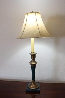 Mid Century Brass Column Table Lamp